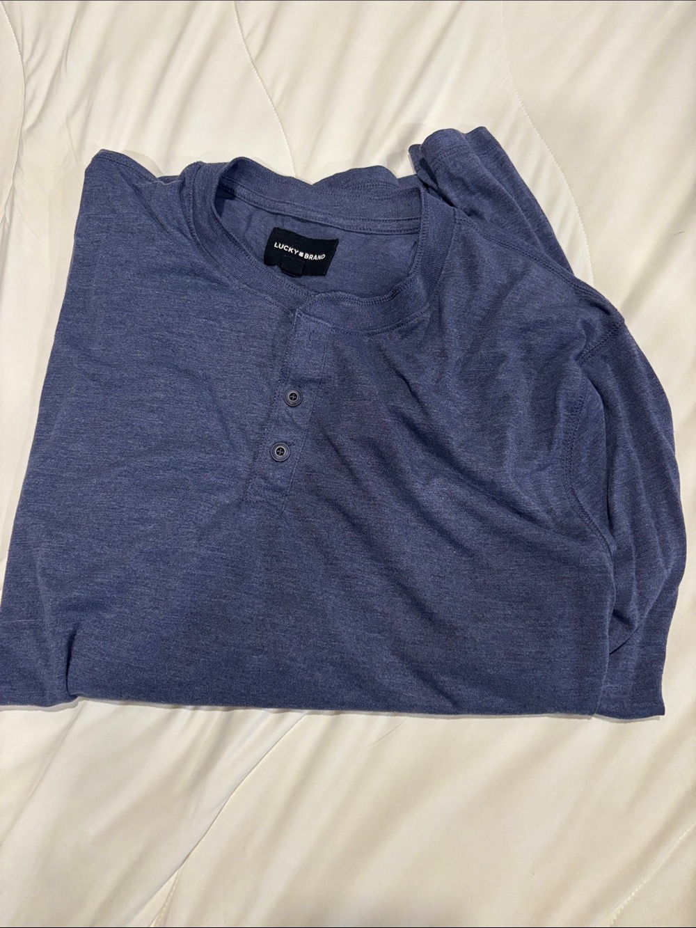 Lucky Brand Men's Indigo Henley Long Sleeve Shirt